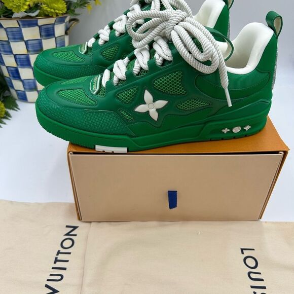Men’s Louis Vuitton green skate sneakers size 10 fits 12 US made in Italy - Picture 6 of 10